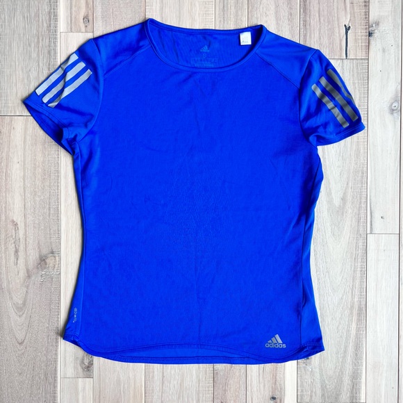 ADIDAS Blue Climacool Short Sleeve Activewear Shirt Small - Picture 1 of 6